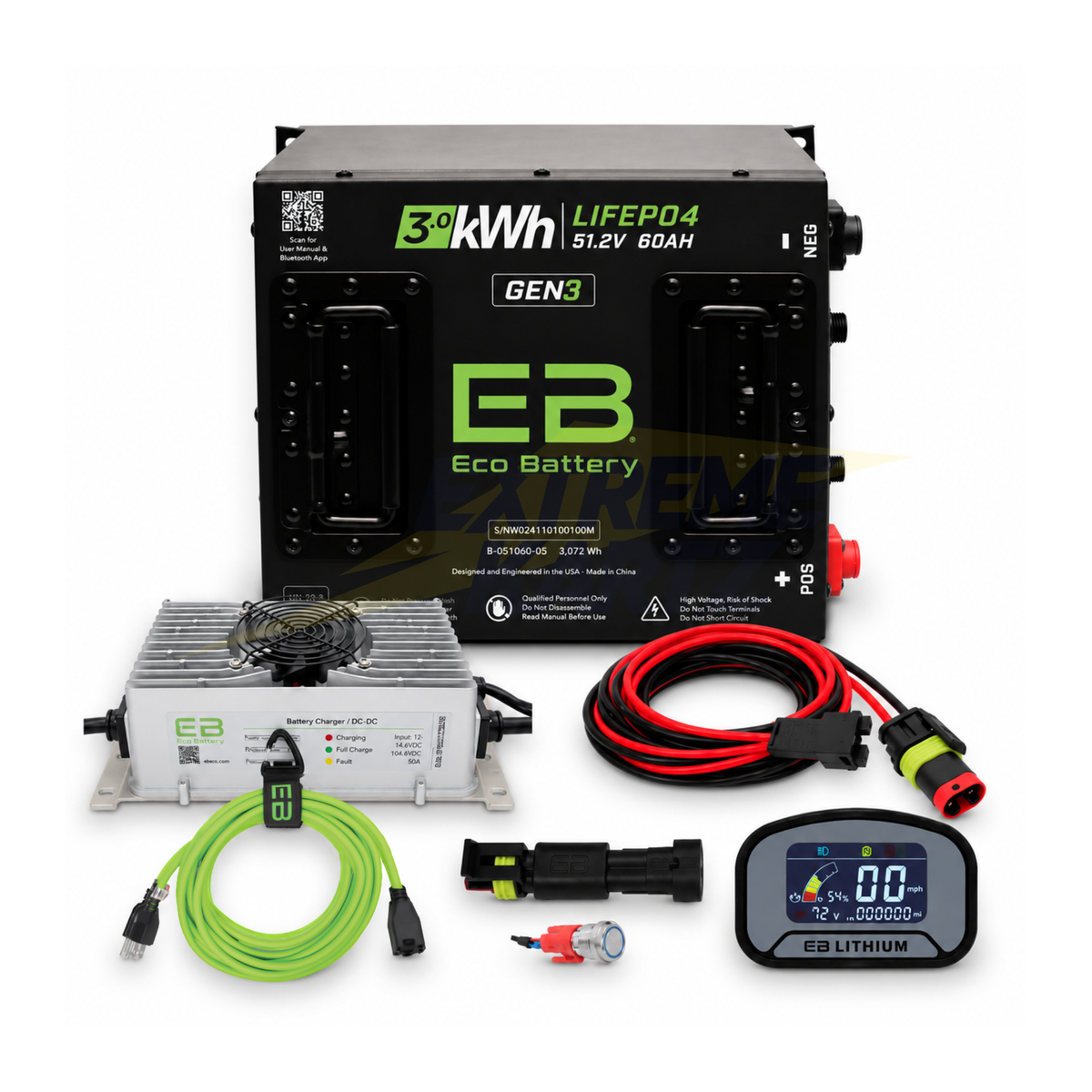Eco Battery 48V 60Ah Lithium Bundle Kit
