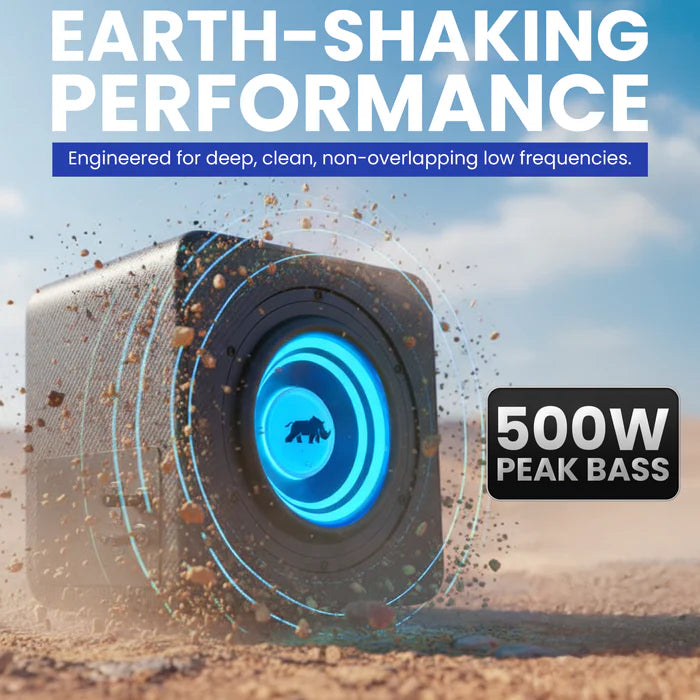 Lithium Rhino LED 8" Subwoofer with Aux Cable