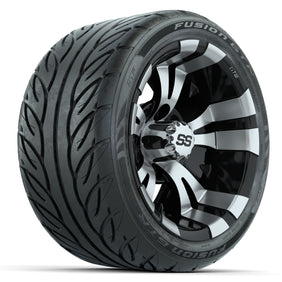 12 GTW Vampire Machined/Black Wheels with Fusion GTR Street Tires  Set of 4