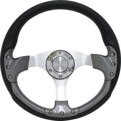 Pursuit 14" Carbon Fiber Steering Wheel W/Kit; Club Car Ds