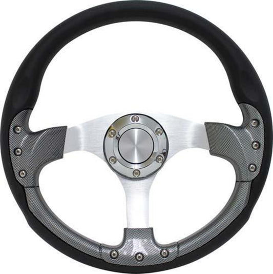 Pursuit 14" Carbon Fiber Steering Wheel W/Kit; Club Car Ds