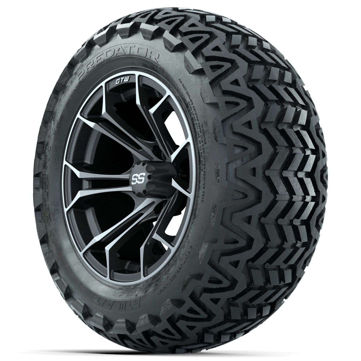 Set of (4) 14 in GTW Spyder Wheels with 23x10-14 GTW Predator All-Terrain Tires