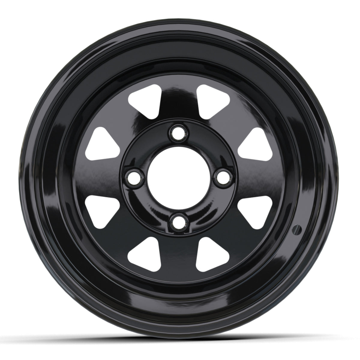 12″ Spoke Glossy Black Steel Wheel (2:5 Offset)