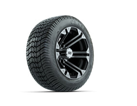 12 GTW Specter Black and Machined Wheels with Excel Lo-Pro Street Tires  Set of 4