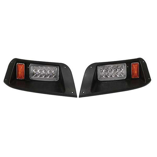 Super Bright LED Adjustable Headlights with Bezels, E-Z-Go TXT