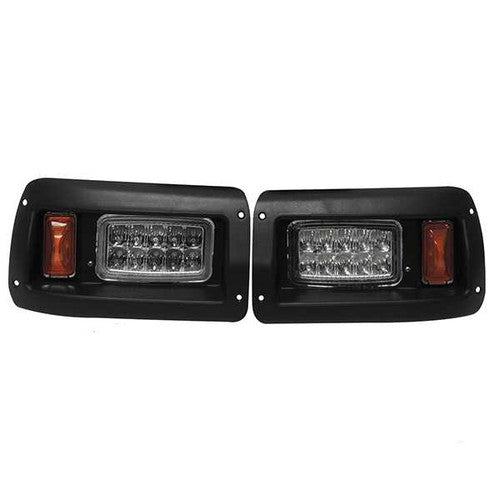 Super Bright LED Adjustable Headlights with Bezels, Club Car DS 93+