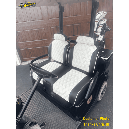 Lazy Life Exclusive Highback Front Seat installed on a golf cart. Customer photo.