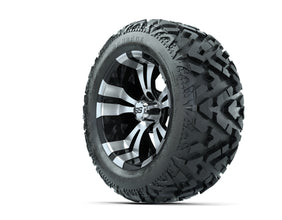 14 GTW Vampire Black and Machined Wheels with 23 Barrage Mud Tires  Set of 4