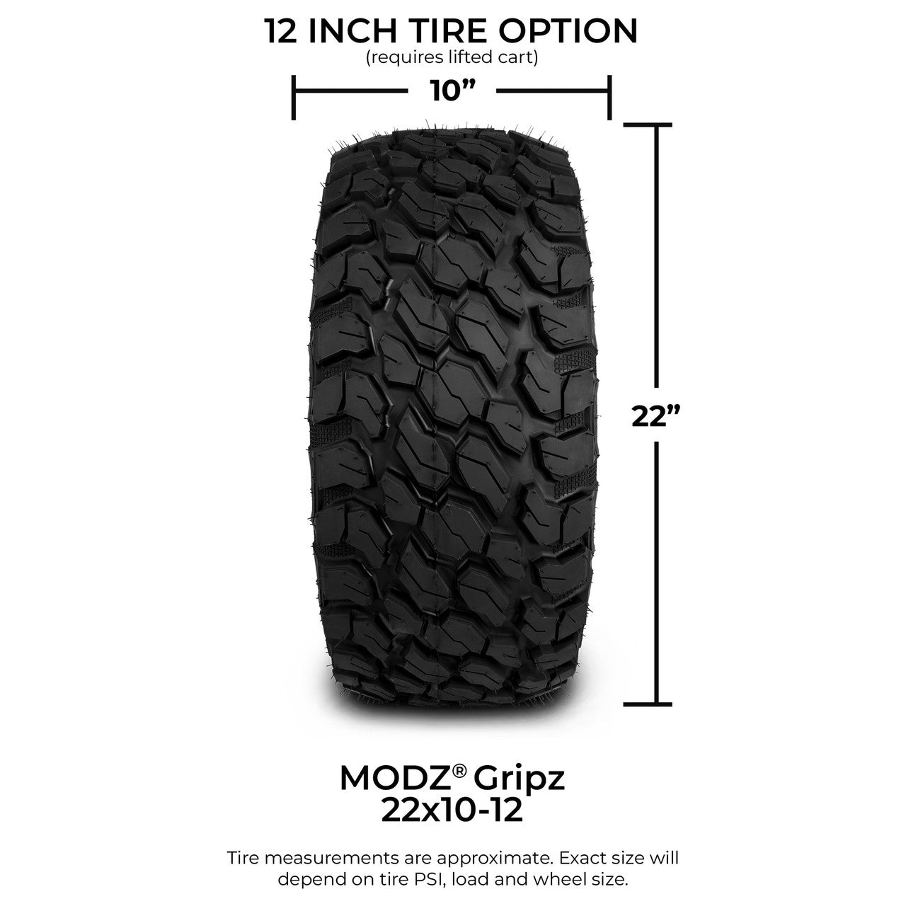 MODZ Gripz All Terrain 22x10‐12 - Set of 4