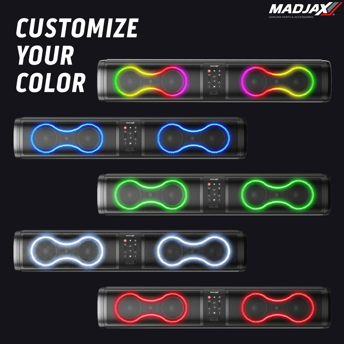 MadJax 26 inch soundbar bundle with Bluetooth and RGB lighting
