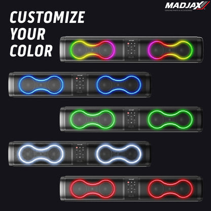 MadJax 26 inch soundbar bundle with Bluetooth and RGB lighting