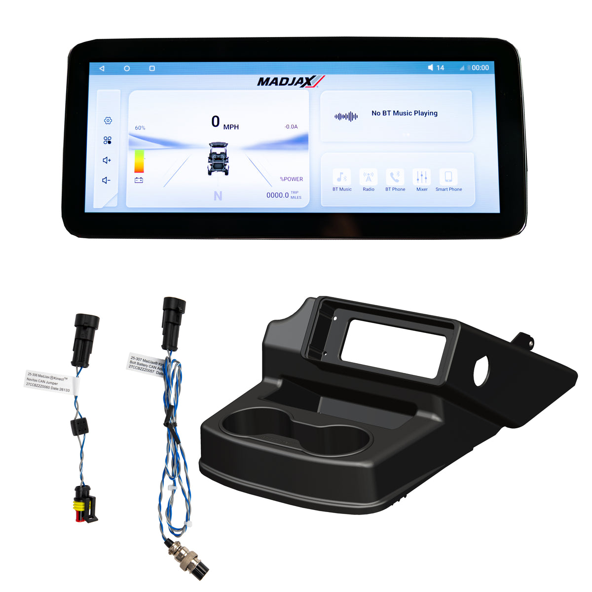 MadJax® Kinect™ Display Screen Kit for A/C motor EZGO RXV with Bolt Battery Setup and Navitas TAC2 Controller