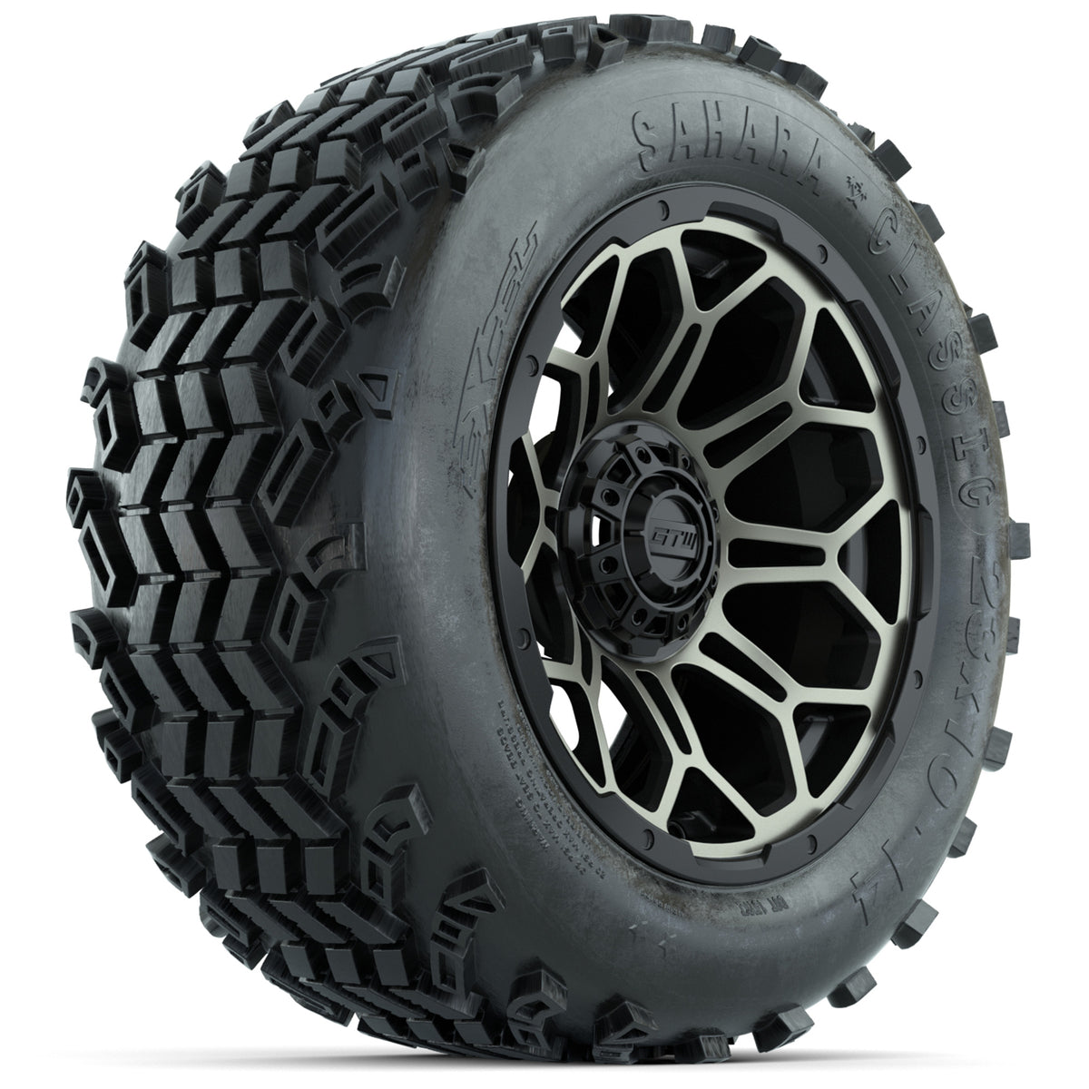 Set of (4) 14 in GTW Bravo Wheels with 23x10-14 Sahara Classic All-Terrain Tires