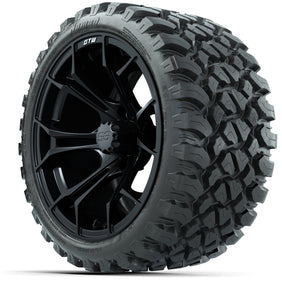 Set of (4) 15" GTW Spyder Matte Black Wheels with 23x10-R15 Nomad All-Terrain Tires