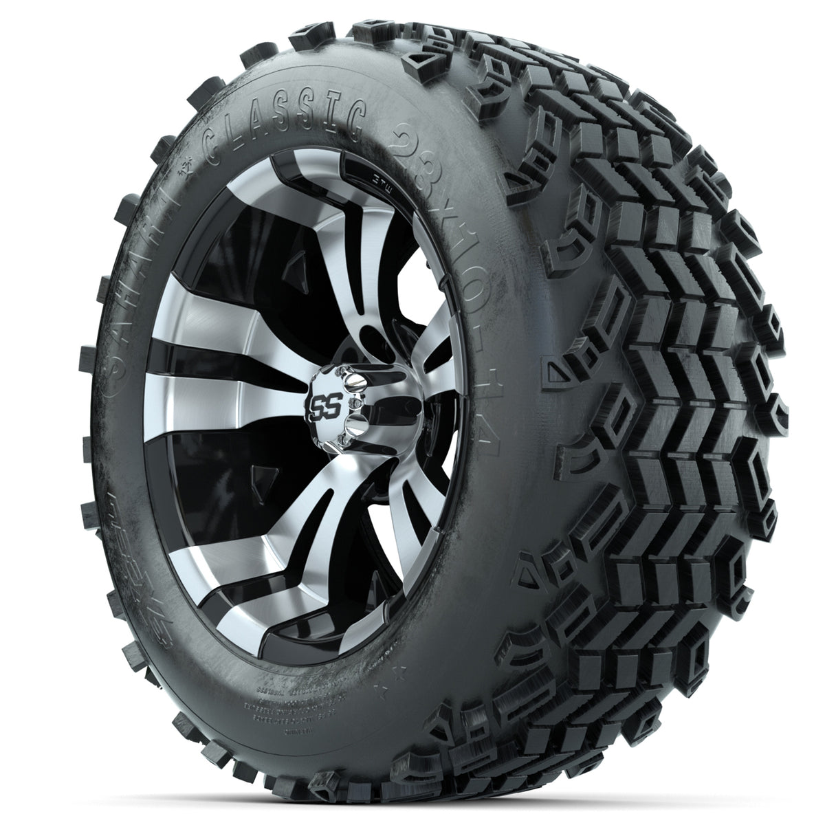 Set of (4) 14 in GTW Vampire Wheels with 23x10-14 Sahara Classic All-Terrain Tires