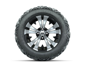 14 GTW Vampire Black and Machined Wheels with 23 Barrage Mud Tires  Set of 4