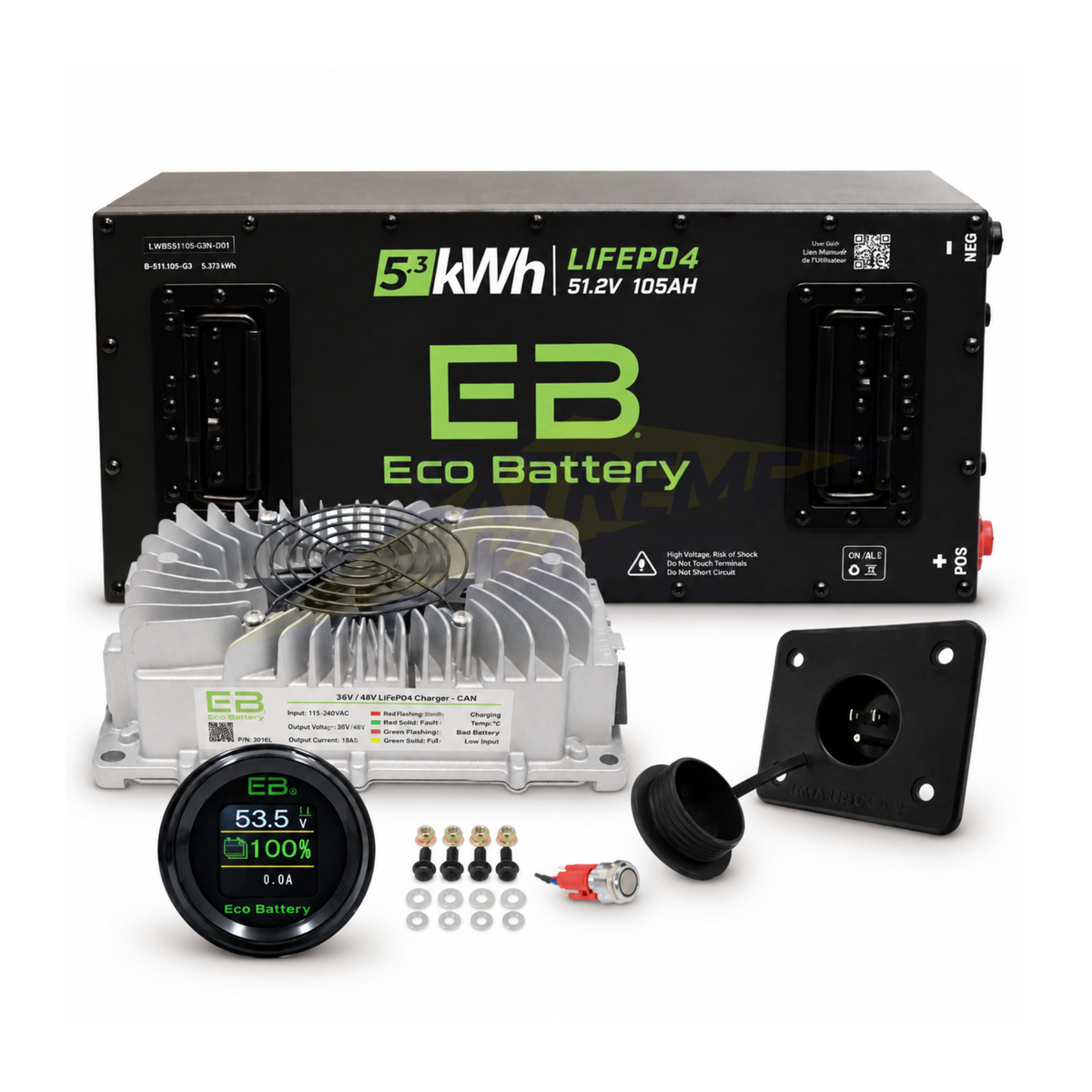 Eco Battery 48V 105Ah Skinny Bundle - Select your Cart