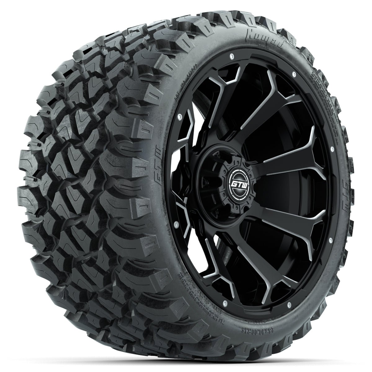 Set of (4) 15? GTW Raven Matte Black Wheels with 23x10-R15 Nomad All-Terrain Tires