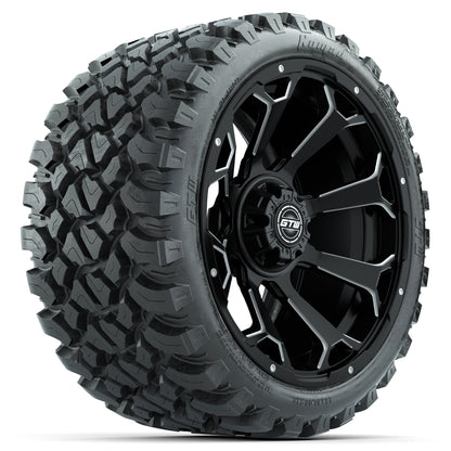 Set of (4) 15″ GTW Raven Matte Black Wheels with 23x10-R15 Nomad All-Terrain Tires