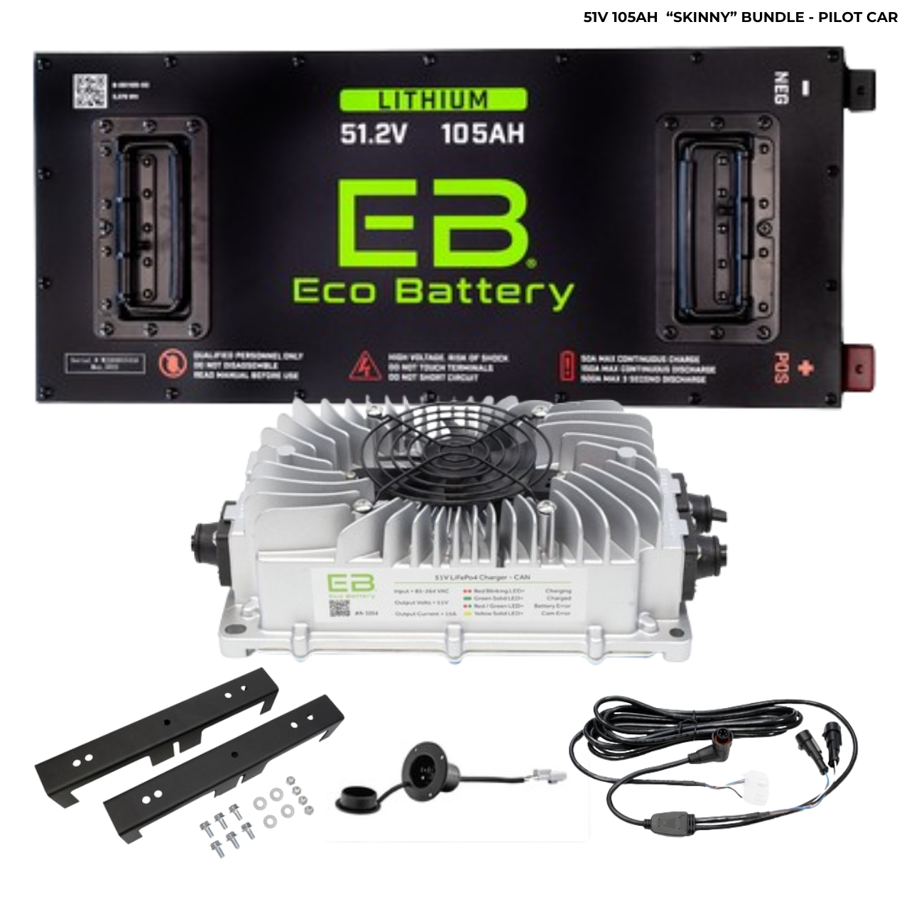 Eco Battery 48v 105ah Skinny GEN2 Lithium Battery Bundle