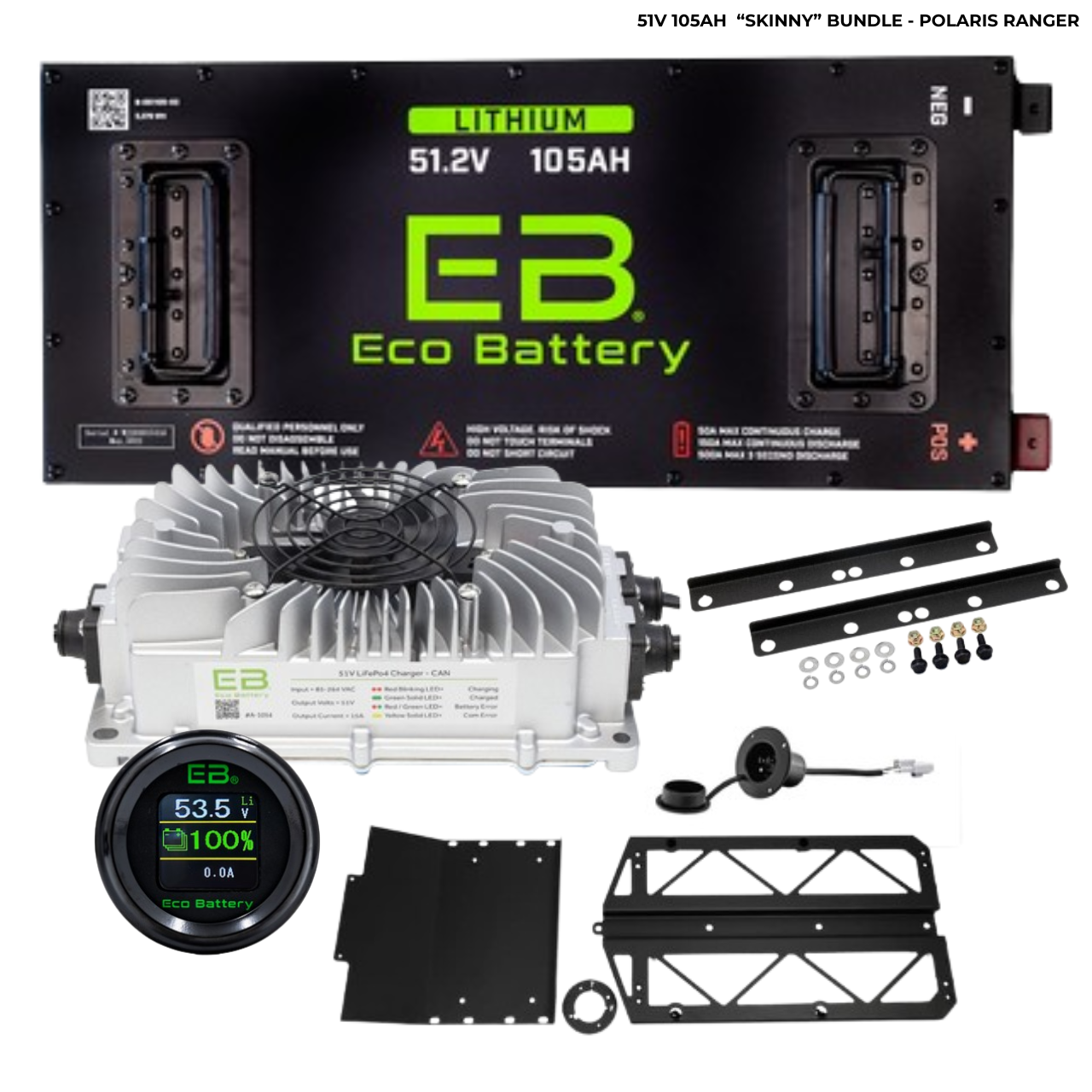 Eco Battery 48v 105ah Skinny GEN2 Lithium Battery Bundle
