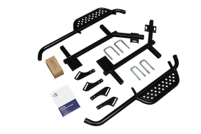 Nerf Bar Set Powder Coat Black with Extended Step for Club Car Precedent