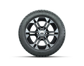 12 GTW Specter Black and Machined Wheels with Excel Lo-Pro Street Tires  Set of 4