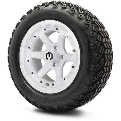 14" MODZ Gladiator Glossy White - Tire and Wheel Combo