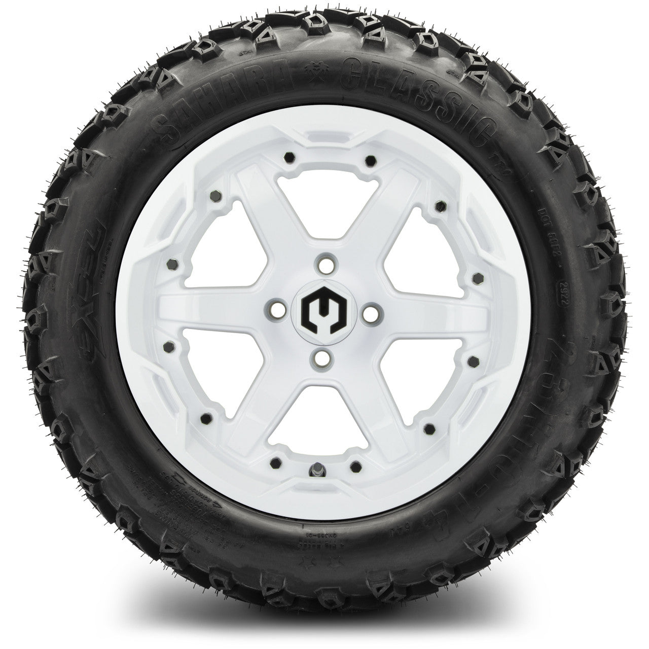 14" MODZ Gladiator Glossy White - Tire and Wheel Combo