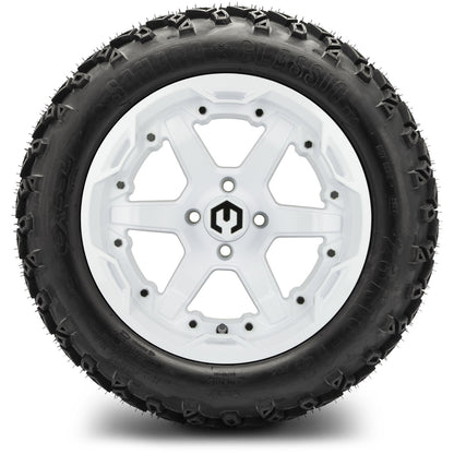 14" MODZ Gladiator Glossy White - Tire and Wheel Combo