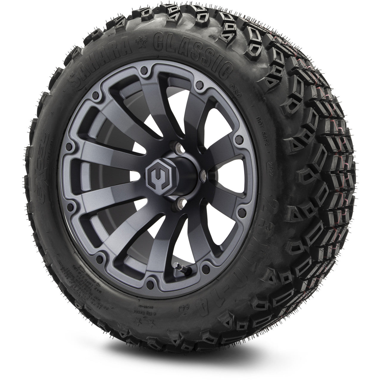 14" MODZ Bomber Matte Gunmetal - Tire and Wheel Combo