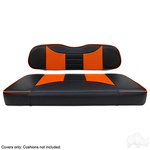 RHOX Front Seat Cover Set, Rally Black/Orange, Club Car DS