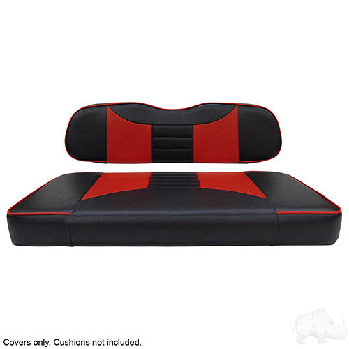 RHOX Front Seat Cover Set, Rally Black/Red, Club Car DS