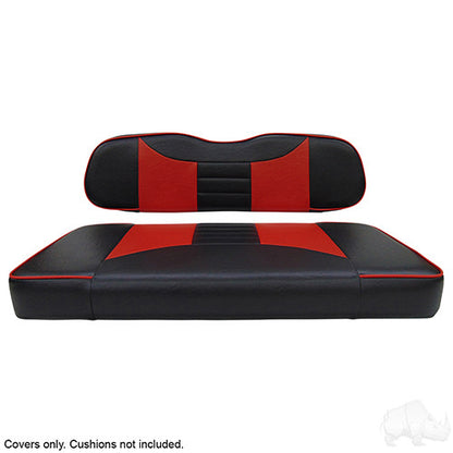 RHOX Front Seat Cushion Set, Rally Black/Red, Club Car DS