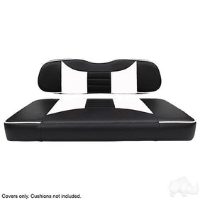 RHOX Front Seat Cover Set, Rally Black/White, Club Car DS