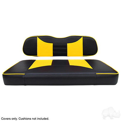 RHOX Front Seat Cover Set, Rally Black/Yellow, Club Car DS