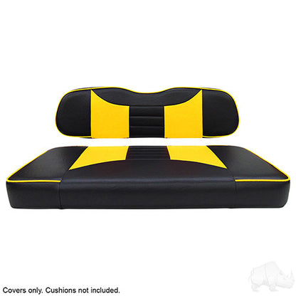 RHOX Front Seat Cover Set, Rally Black/Yellow, Club Car DS