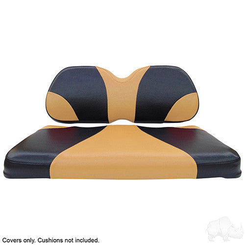 RHOX Front Seat Cushion Set, Sport Black/Tan, Club Car Tempo, Precedent 04+