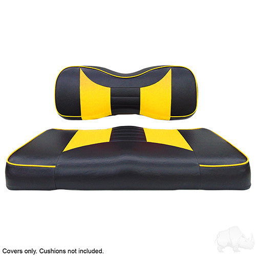 RHOX Front Seat Cover Set, Rally Black/Yellow, Yamaha Drive2, Drive