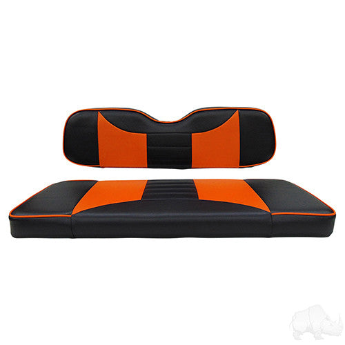 RHOX Rhino Seat Kit, Rally Black/Orange, Club Car DS