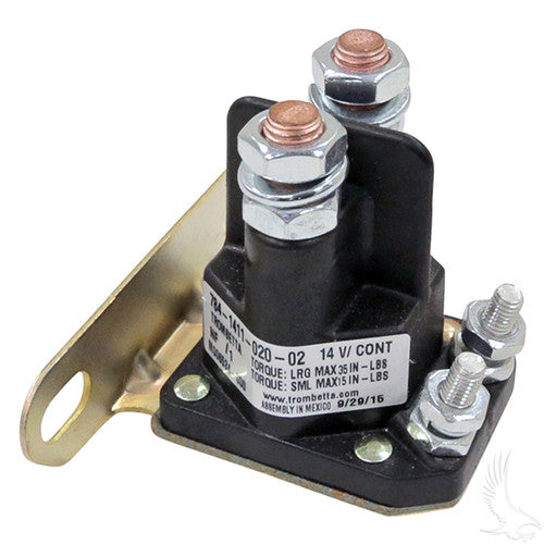 Solenoid, 14V 4 Terminal Silver, E-Z-Go Medalist/TXT 4-cycle Gas 94+