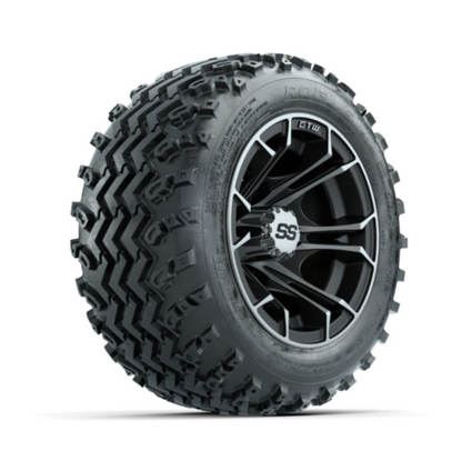 GTW Spyder Machined/Matte Grey 10 in Wheels with 18x9.50-10 Rogue All Terrain Tires  Full Set