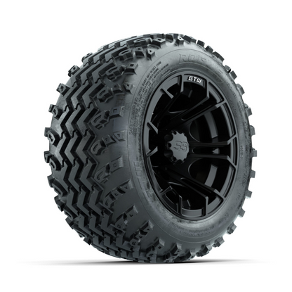 GTW Spyder Matte Black 10 in Wheels with 18x9.50-10 Rogue All Terrain Tires  Full Set