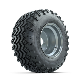 GTW Steel Silver 3:5 Offset 10 in Wheels with 20x10.00-10 Rogue All Terrain Tires  Full Set
