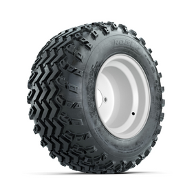 GTW Steel White 3:5 Offset 10 in Wheels with 20x10.00-10 Rogue All Terrain Tires  Full Set