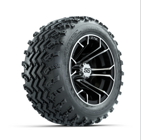 GTW Spyder Machined/Black 10 in Wheels with 18x9.50-10 Rogue All Terrain Tires  Full Set