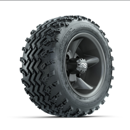 GTW Godfather Matte Grey 10 in Wheels with 18x9.50-10 Rogue All Terrain Tires  Full Set