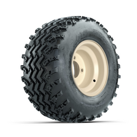 GTW Steel Yamaha Ivory Centered 8 in Wheels with 18x9.50-8 Rogue All Terrain Tires  Full Set