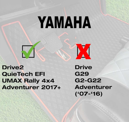 Xtreme Floor Mats for Yamaha UMAX Rally / Drive2 QuieTech EFI 2007-Up - Black/Red