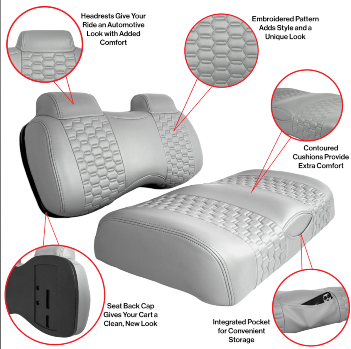 MadJax® Colorado Seats for EZGO TXT/RXV/S4/L4 & MadJax XSeries Storm – White